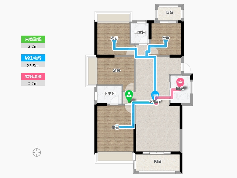 云南省-曲靖市-益府花园-120.00-户型库-动静线