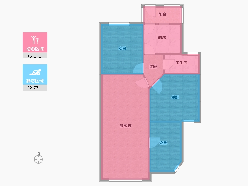 广东省-深圳市-新秀村北区-70.86-户型库-动静分区