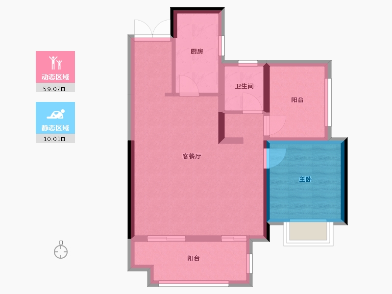 贵州省-贵阳市-吾悦华府-71.00-户型库-动静分区