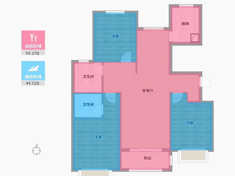 河北省-衡水市-紫御华府-90.00-户型库-动静分区