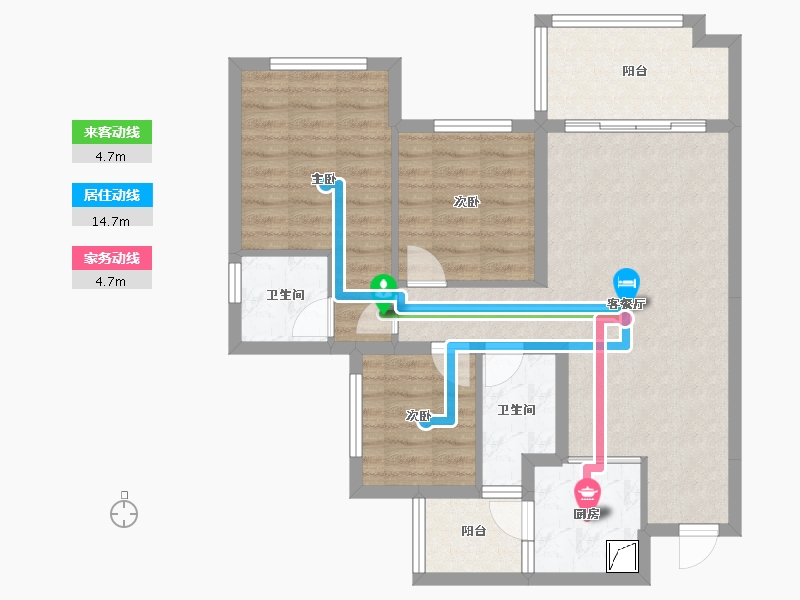 四川省-南充市-鸿通雍河湾-84.00-户型库-动静线