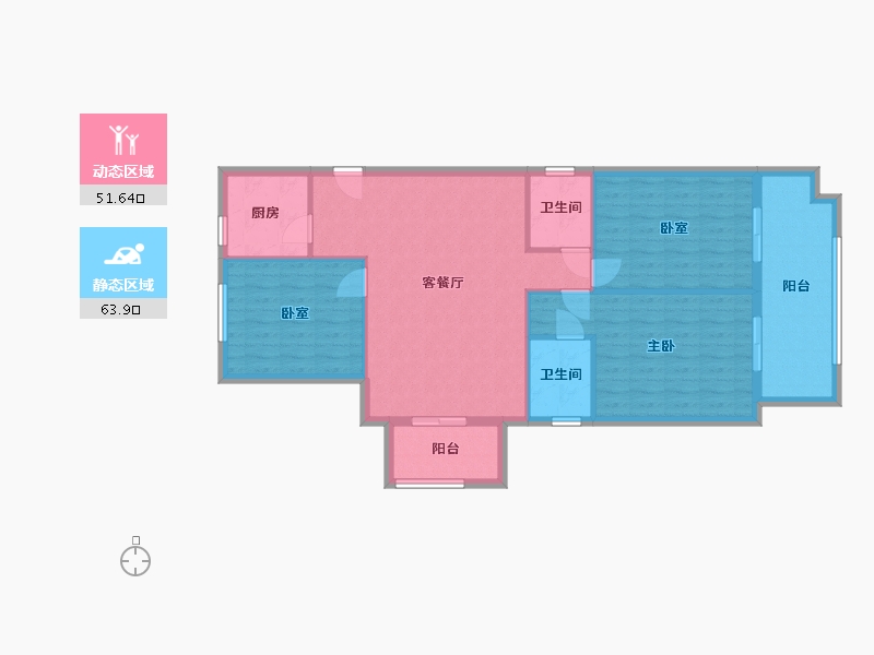 福建省-漳州市-翡翠湾玥珑雅筑-103.79-户型库-动静分区