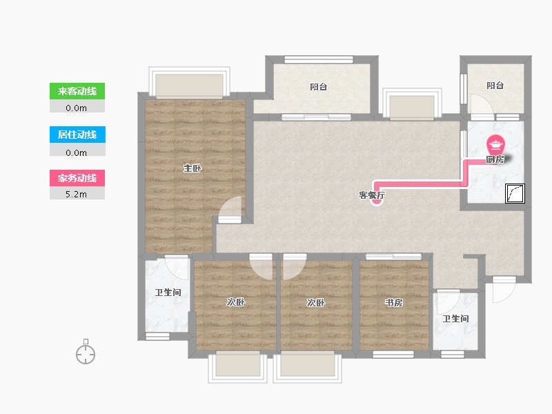 重庆-重庆市-电建洺悦城公园里一期-105.00-户型库-动静线