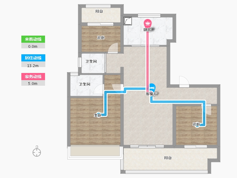 河南省-新乡市-玖华台-94.78-户型库-动静线