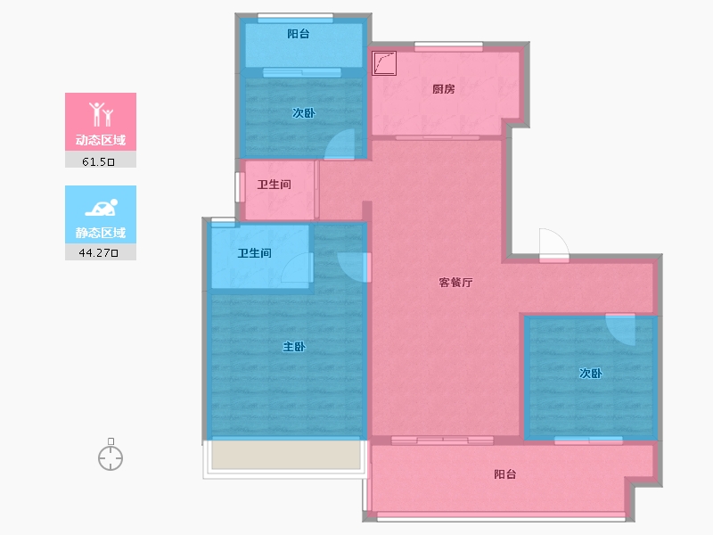 河南省-新乡市-玖华台-94.78-户型库-动静分区