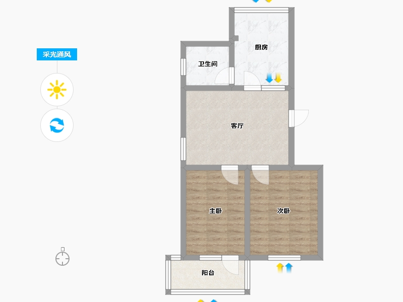 福建省-厦门市-杏林东路-55.70-户型库-采光通风