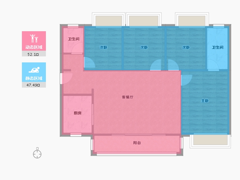 广东省-江门市-时代倾城-96.00-户型库-动静分区