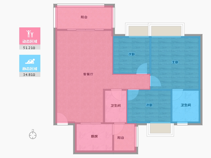 海南省-海口市-豪亚花园-78.31-户型库-动静分区