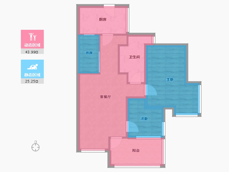 广东省-深圳市-万科清林径三期(千林山居)-60.75-户型库-动静分区