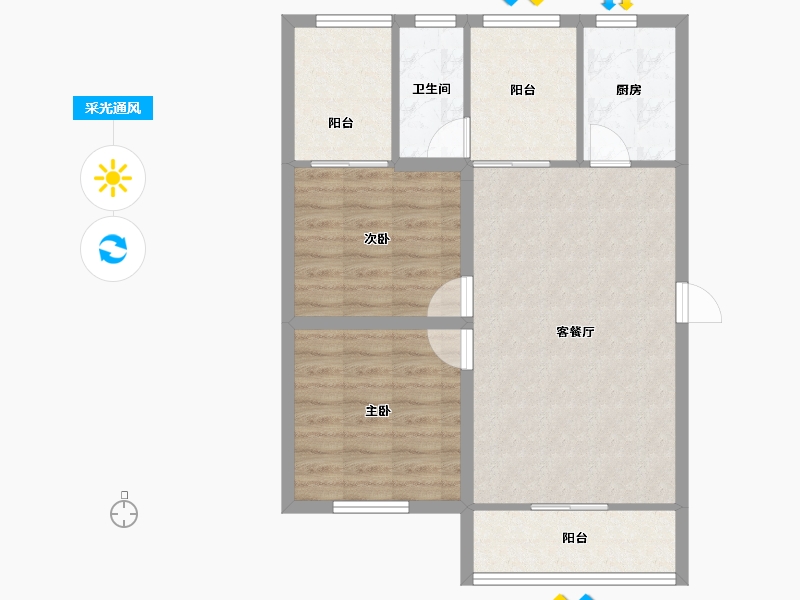 海南省-海口市-可乐园-71.12-户型库-采光通风