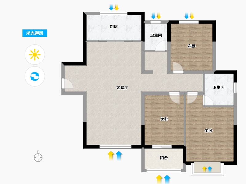 河南省-安阳市-大梁怡景-108.00-户型库-采光通风