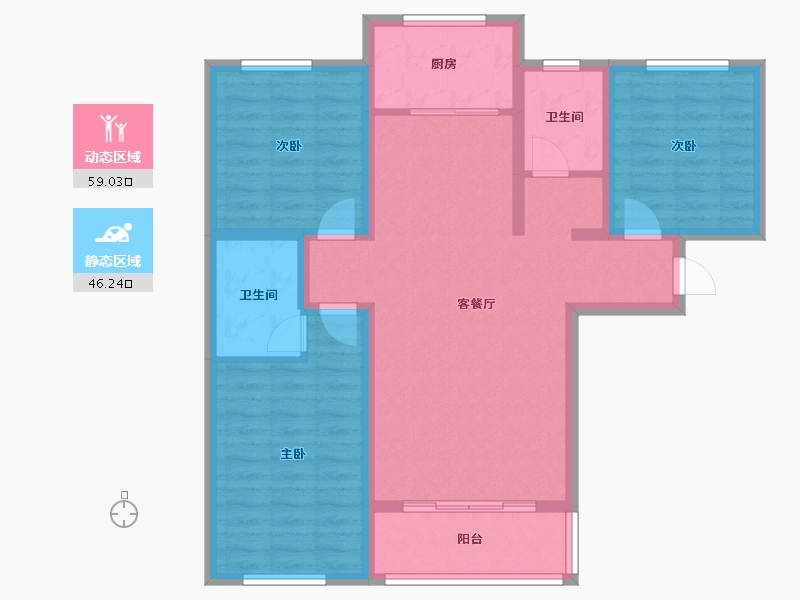 河北省-邯郸市-盛港国际-92.00-户型库-动静分区