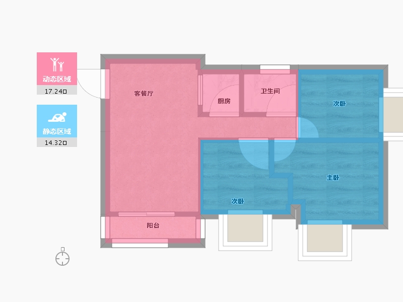 海南省-海口市-田背花园-27.30-户型库-动静分区