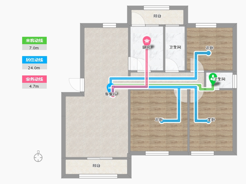 海南省-海口市-田背花园-72.15-户型库-动静线