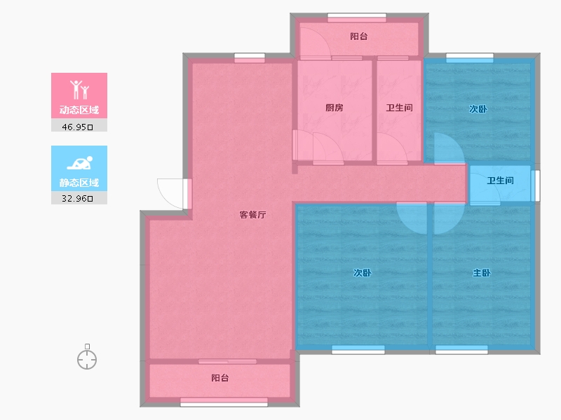 海南省-海口市-田背花园-72.15-户型库-动静分区