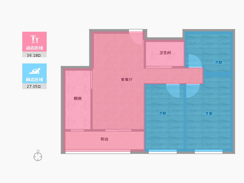 海南省-海口市-观平家园-56.67-户型库-动静分区