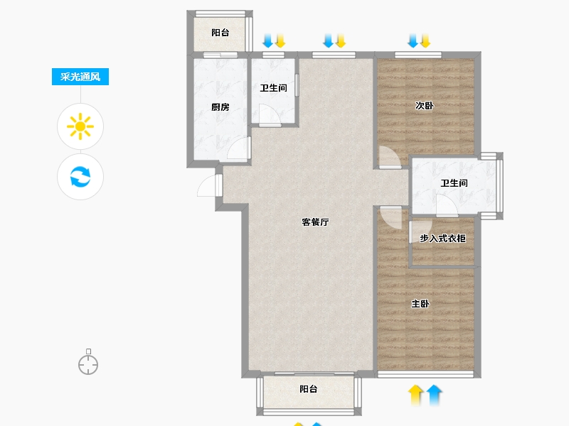 北京-北京市-丰和园-107.00-户型库-采光通风