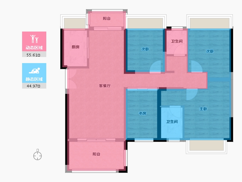 四川省-绵阳市-华池书院-108.00-户型库-动静分区