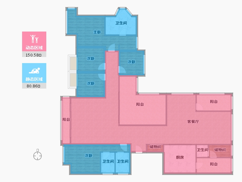 广东省-深圳市-万科清林径三期(千林山居)-209.92-户型库-动静分区