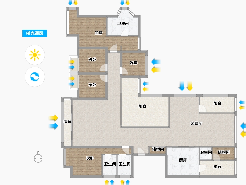 广东省-深圳市-万科清林径三期(千林山居)-209.92-户型库-采光通风