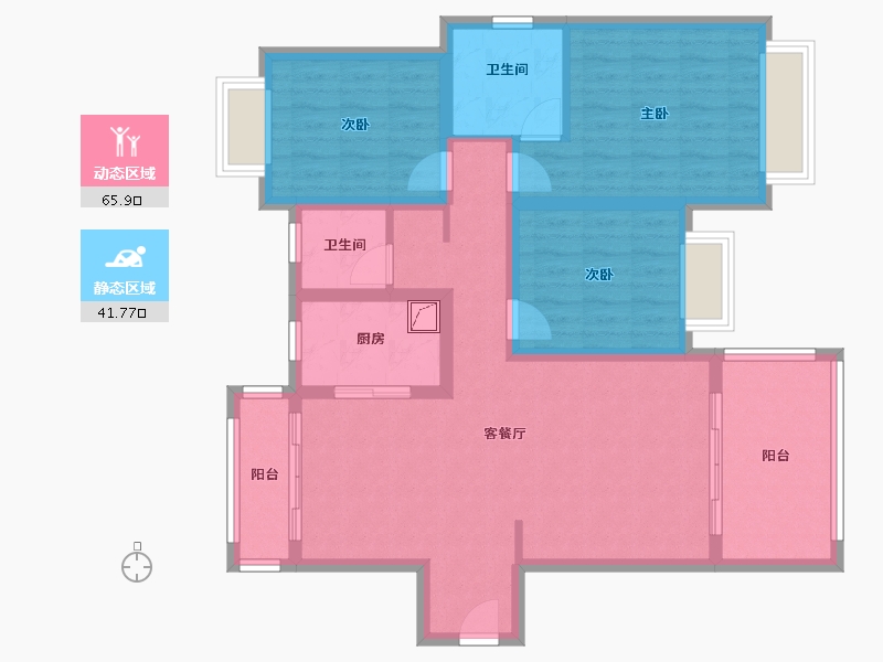 湖北省-襄阳市-阳光壹号-101.23-户型库-动静分区