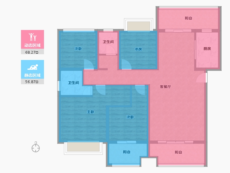 湖南省-娄底市-五洲郦城-126.07-户型库-动静分区