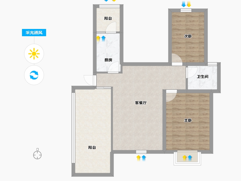 海南省-海口市-可乐园-75.82-户型库-采光通风