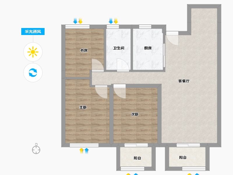 福建省-福州市-正荣悦龙江-113.00-户型库-采光通风