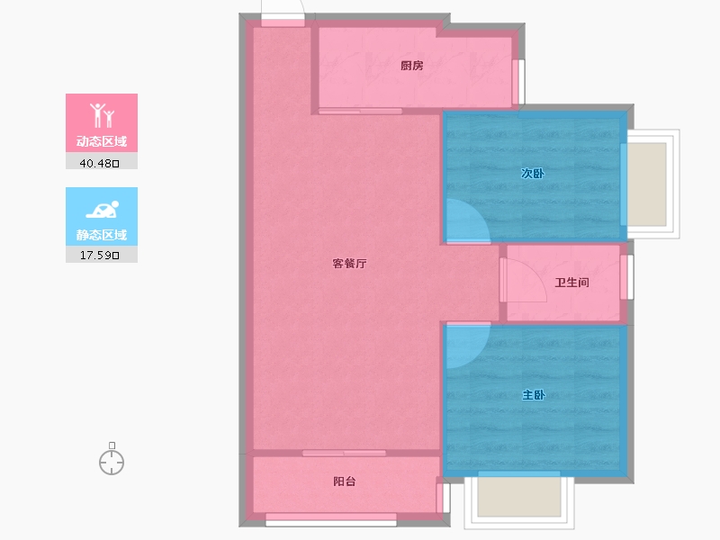 海南省-海口市-豪亚花园-52.54-户型库-动静分区