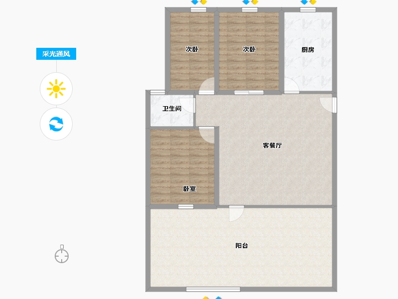 海南省-海口市-可乐园-119.56-户型库-采光通风