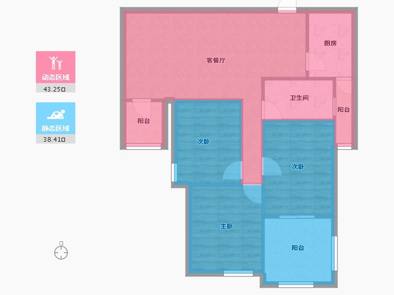 海南省-海口市-田背花园-73.60-户型库-动静分区