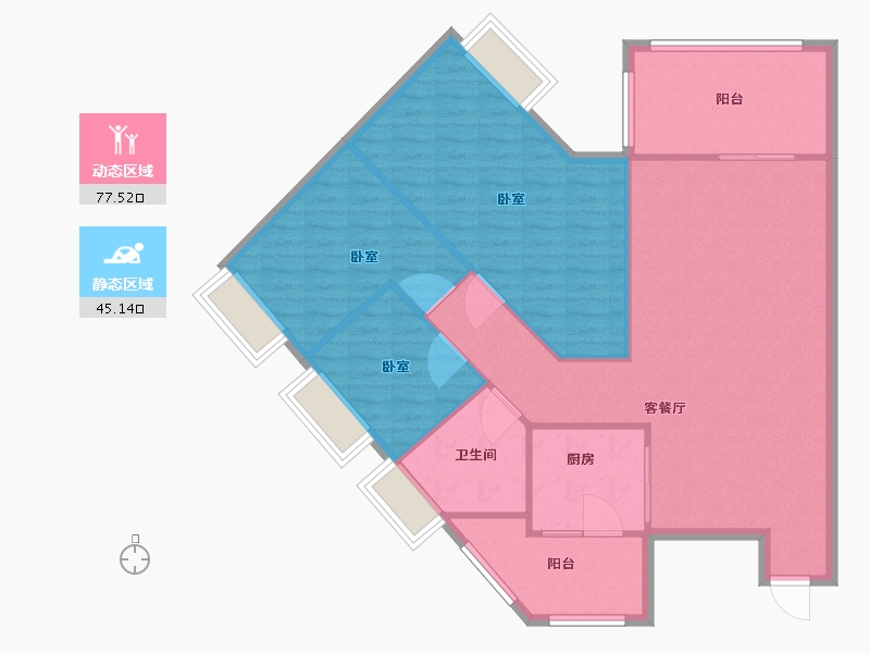 广东省-中山市-永怡简爱-113.00-户型库-动静分区