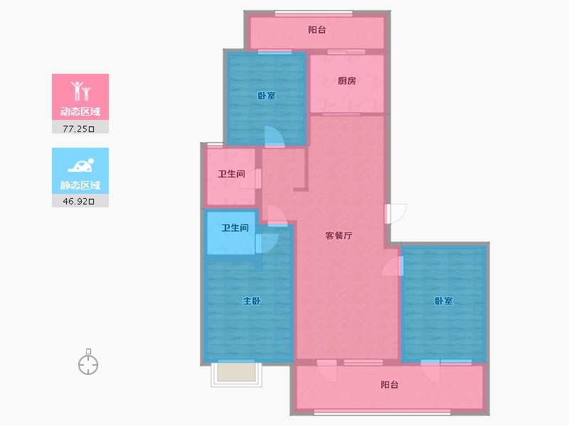 山东省-潍坊市-宝科·龙旺华庭-110.00-户型库-动静分区