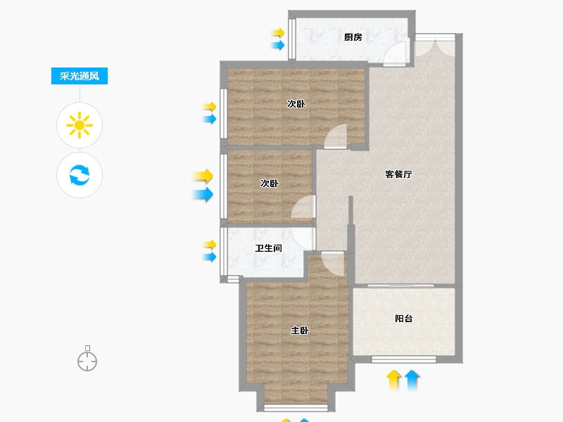 广东省-深圳市-绿景公馆1866-80.00-户型库-采光通风