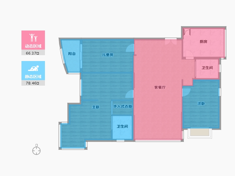 浙江省-杭州市-文泽和达城-135.60-户型库-动静分区