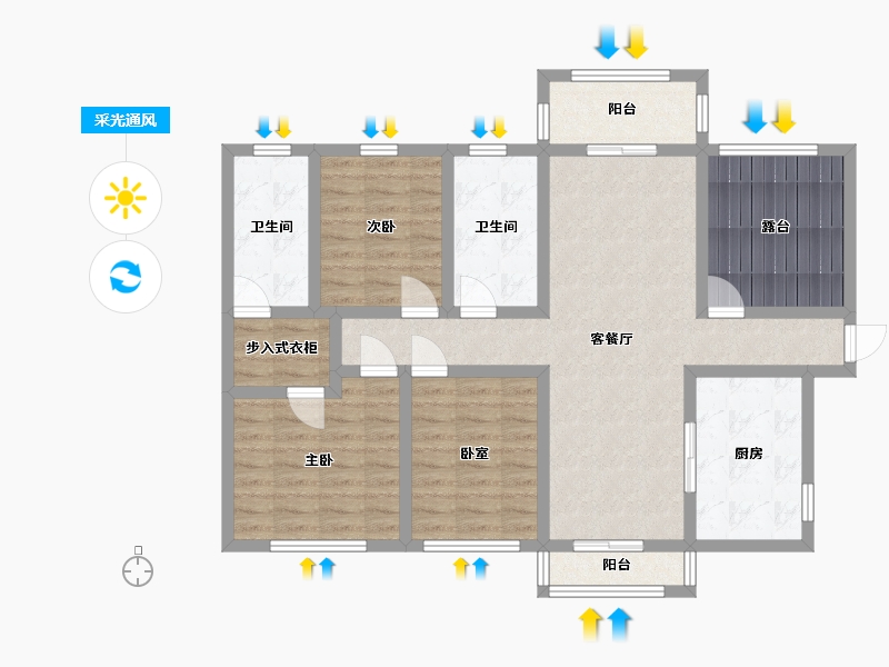 广东省-佛山市-新城招商誉府-100.00-户型库-采光通风