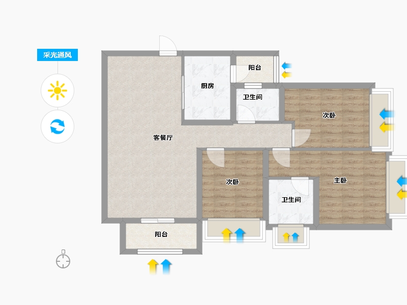 贵州省-贵阳市-1号码头朝阳兴苑-89.00-户型库-采光通风