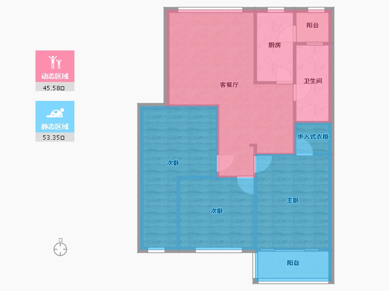 浙江省-宁波市-安居幸福苑-100.00-户型库-动静分区