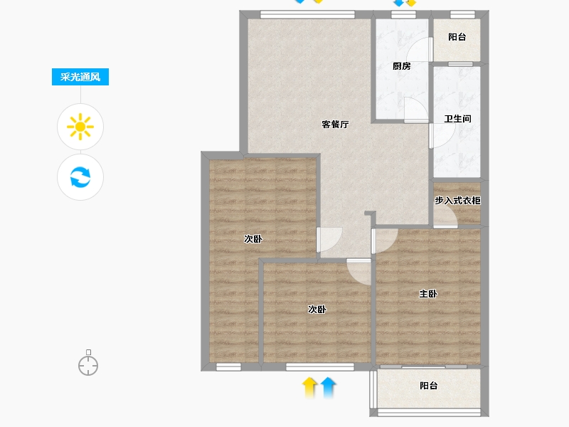 浙江省-宁波市-安居幸福苑-100.00-户型库-采光通风