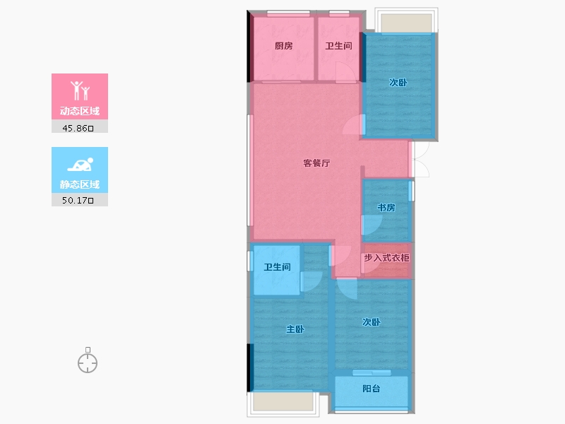 浙江省-台州市-绿城·宁江明月-93.53-户型库-动静分区