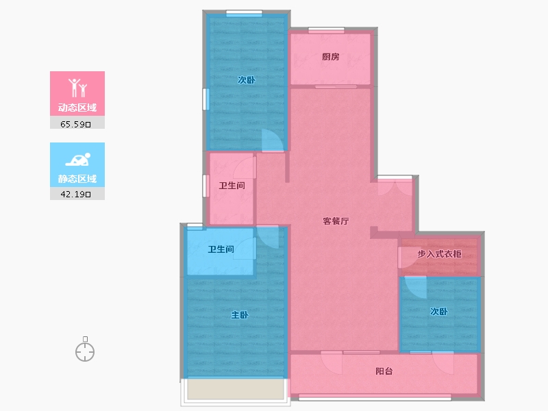 山东省-潍坊市-绿城蘭园-102.73-户型库-动静分区