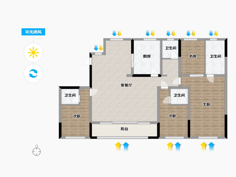 宁夏回族自治区-银川市-世贸珺悦府-170.00-户型库-采光通风