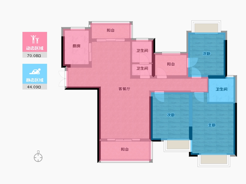 湖南省-永州市-宏一·珊瑚海-120.00-户型库-动静分区