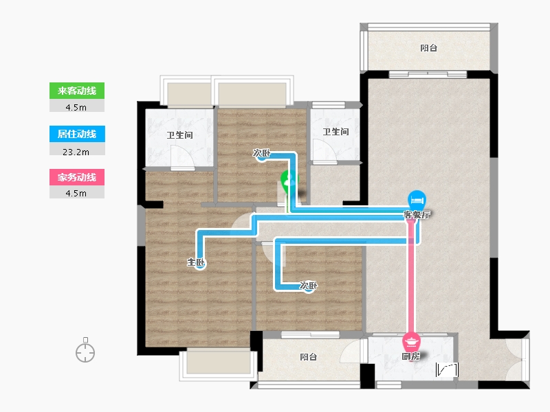 贵州省-贵阳市-未来方舟F4组团-107.00-户型库-动静线