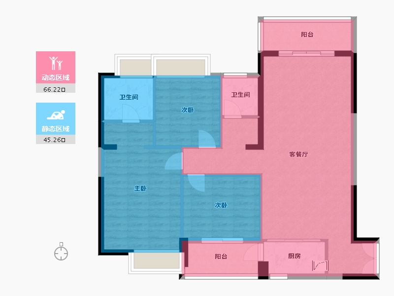 贵州省-贵阳市-未来方舟F4组团-107.00-户型库-动静分区