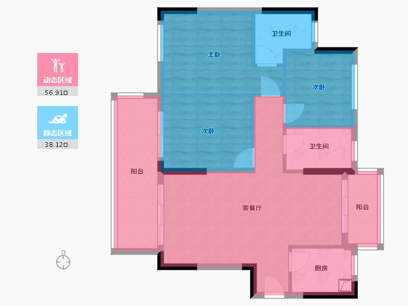 广东省-韶关市-江玥名门-83.29-户型库-动静分区