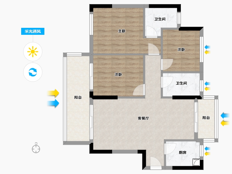 广东省-韶关市-江玥名门-83.29-户型库-采光通风