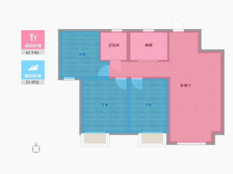 江苏省-南京市-证大阅江府-102.00-户型库-动静分区