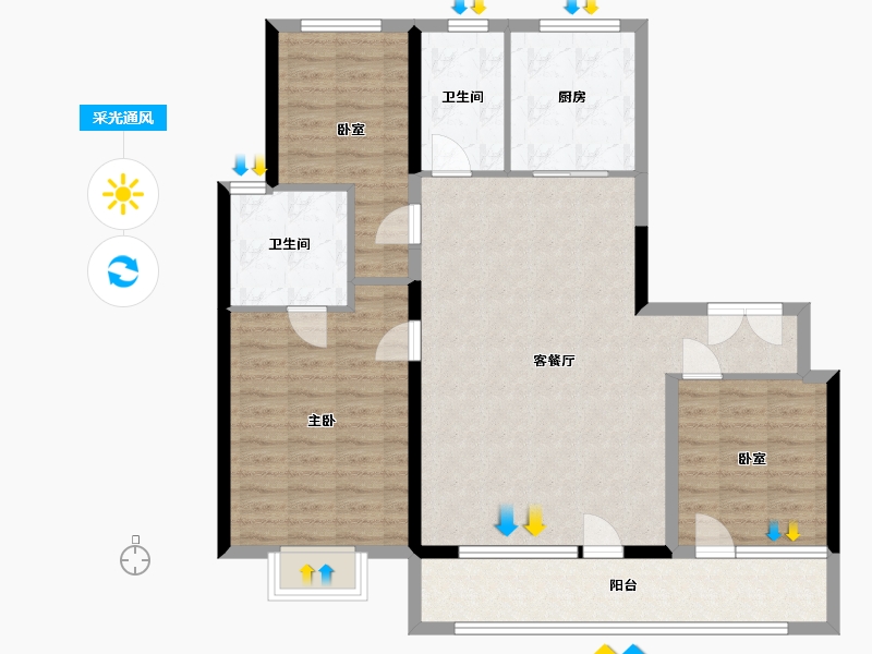 山东省-青岛市-悦府-102.00-户型库-采光通风