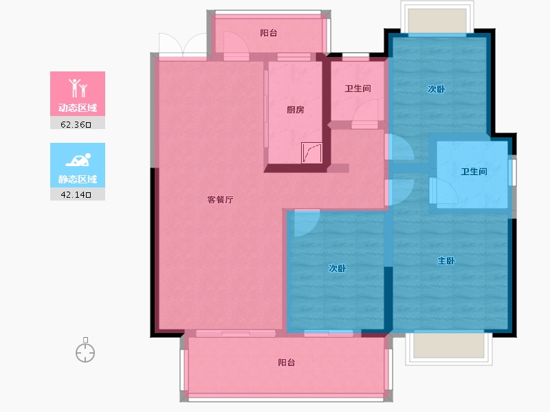 湖北省-宜昌市-吾悦华府-92.43-户型库-动静分区